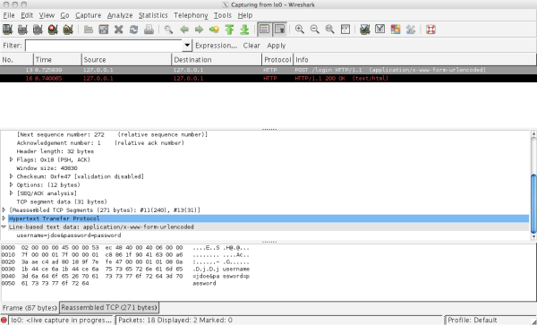 Using wireshark